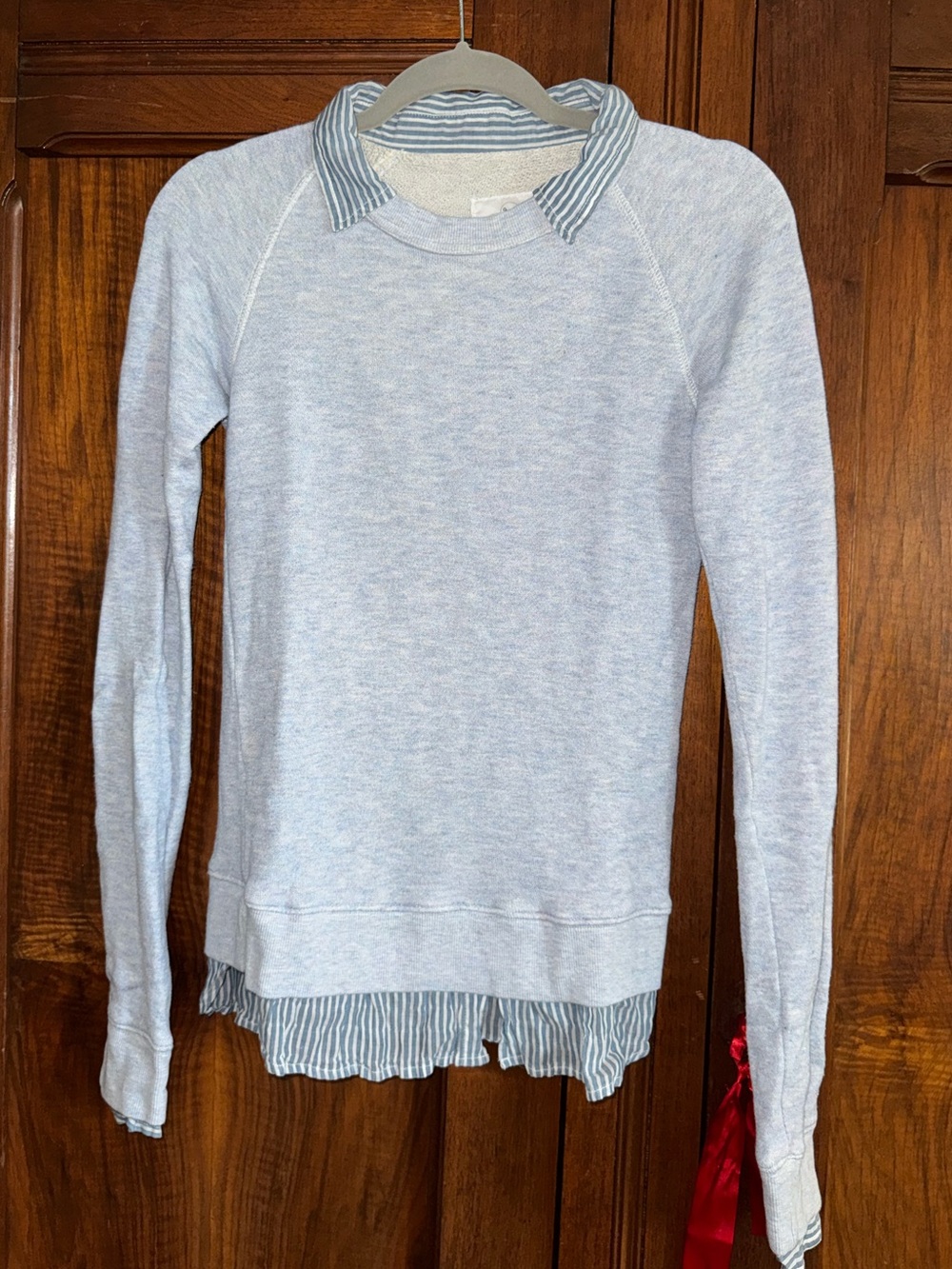Light Blue American Colors by Alex Lehr Sweatshirt Top with Striped Details